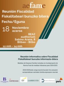 2024 11 18 Jornada fiscalidad Bizkaia convocatoria